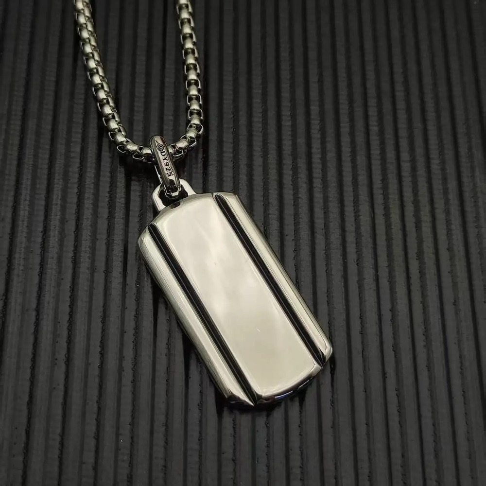 David Yurman Silver Streamlined Square Necklace - Picture 4 of 6